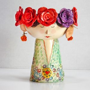 FRIDA 013 - Vestido verde multicolor